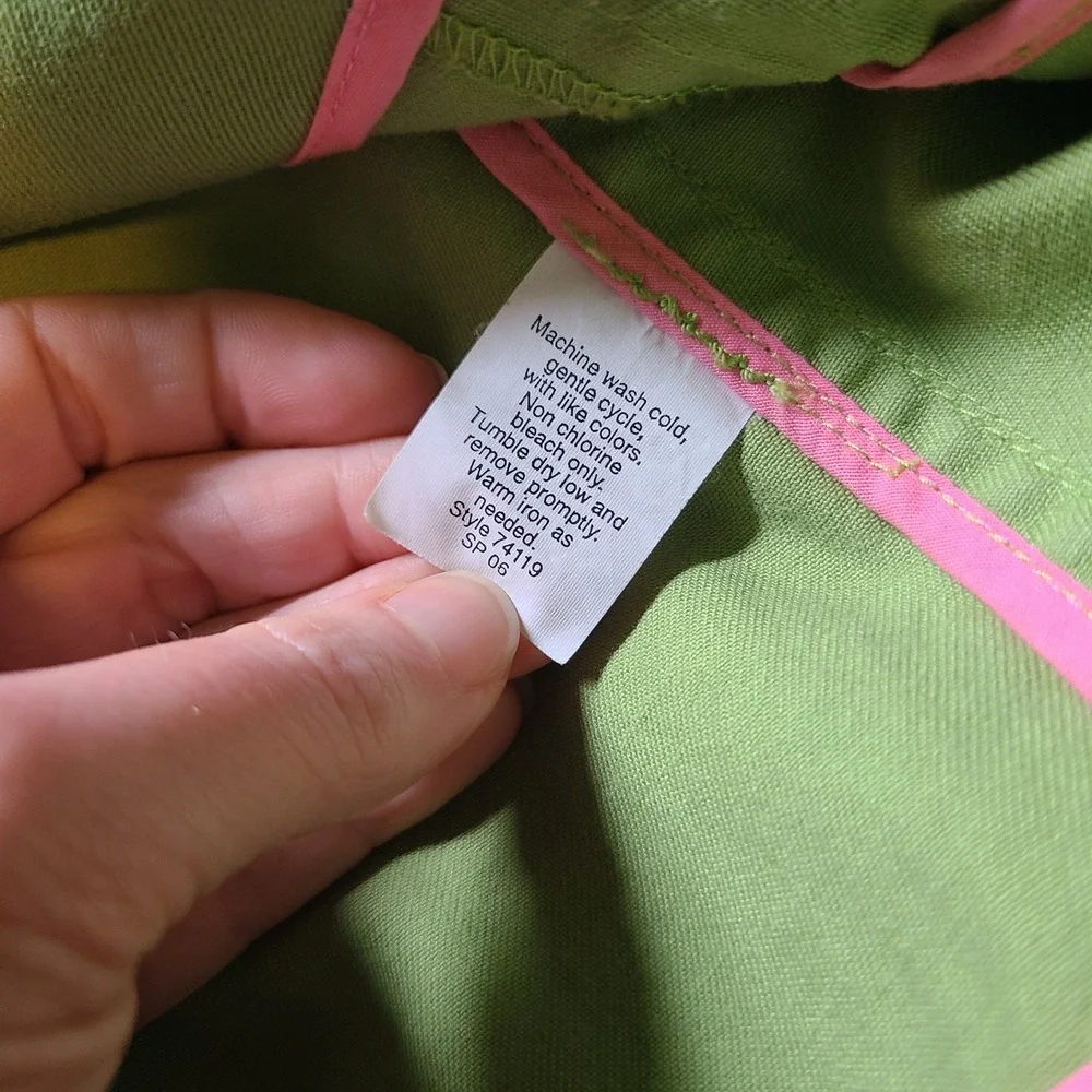 VTG Y2K J Crew Single Button Blazer Women S Cotton Twill Lime Green 3/4 Sleeve
